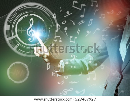 mixed media graphic of music notes Royalty-Free Stock Photo #529487929