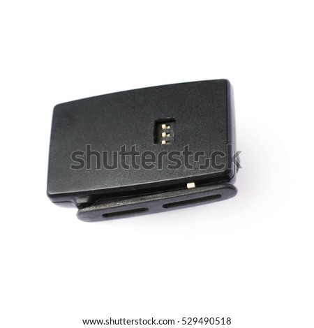 Black wireless flash trigger isolate over white background