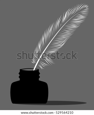 Feather pen into the inkwell