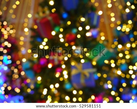 Blurred and bokeh of christmas lights