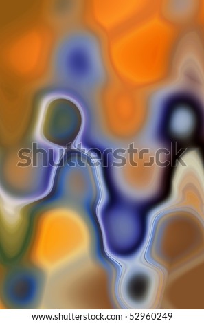 Abstract wavy background in blue, yellow and orange tones.