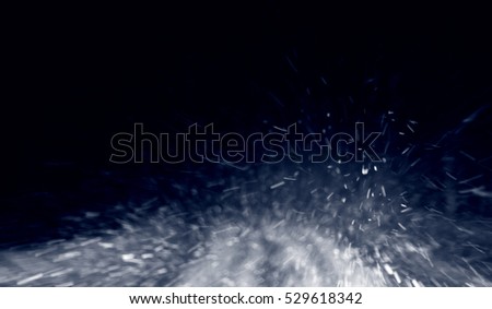 snowstorm on a country road at night, view from a car, natural photography
