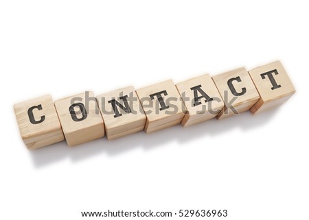 CONTACT word made with building blocks isolated on white