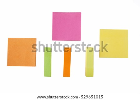 Colorful sticky notes of different types