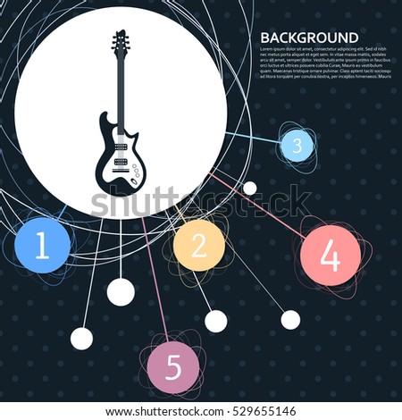 Electric guitar icon. with the background to the point and with infographic style. Vector illustration