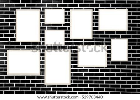 picture frame on brick wall background