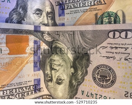 100 Dollars closeup. Highly detailed picture of U.S.A money