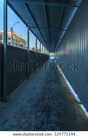 Tunnel with a view of the snow