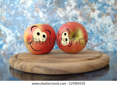 apple with eyes