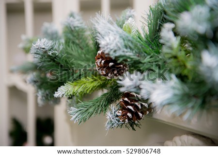 Pinecone and snowflakes