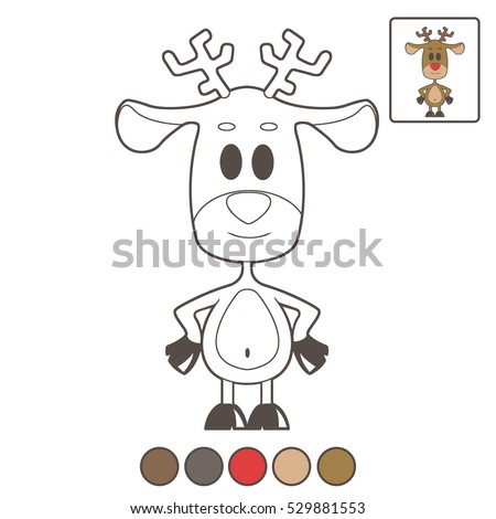children's coloring book deer. color Christmas deer
