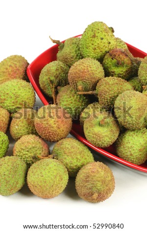 Lychee fruit from China on white background