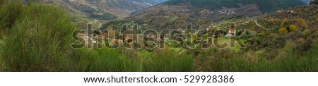 Scenic view to small village in mountains near Kalavrita, Peloponnese, Greece