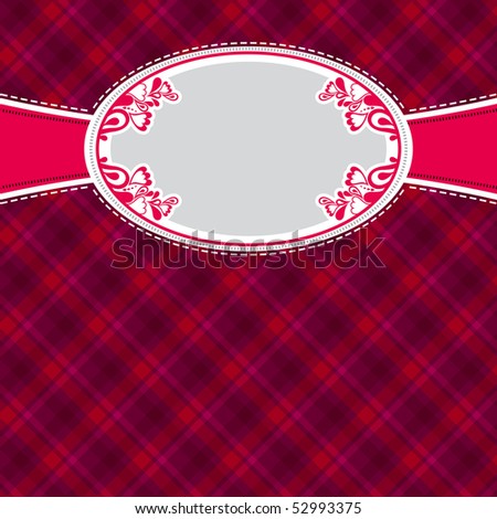 checked red background with label,  vector illustration