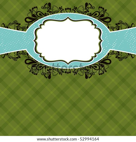 checked green background with label,  vector illustration