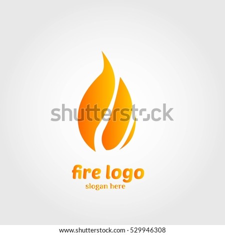 Fire logo design template. Vector Illustration.