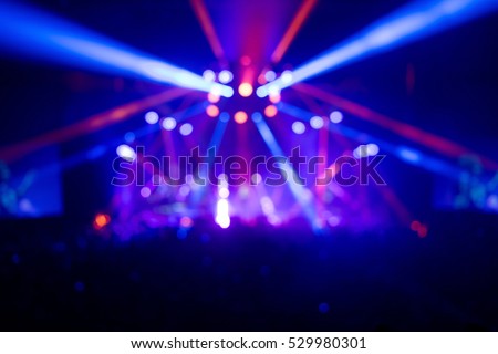 Geometrical Concert lights (super high resolution) on bright stage lights with Laser rays Royalty-Free Stock Photo #529980301