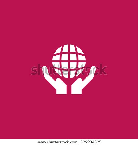 globe in hand icon vector, can be used for web and mobile design