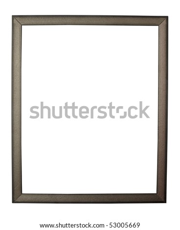 close up  wooden frame on white background with clipping path