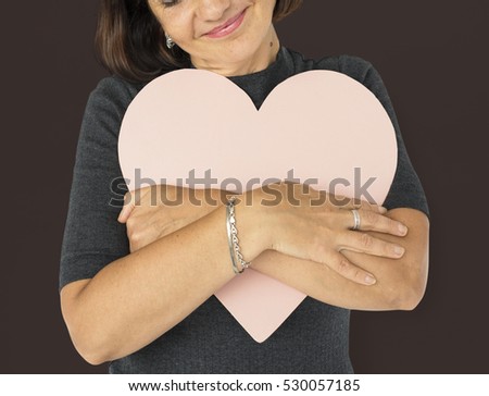 Woman Smiling Happiness Love Romance Heart Portrait Concept