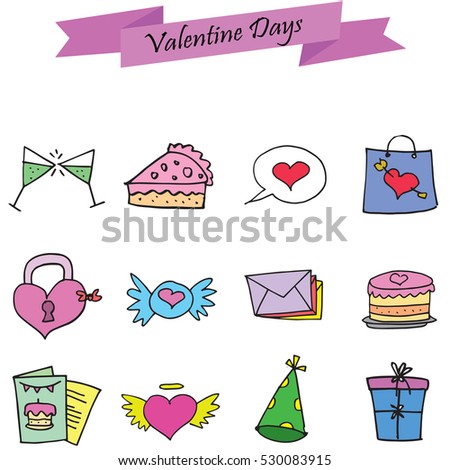 Various element valentine set collection
