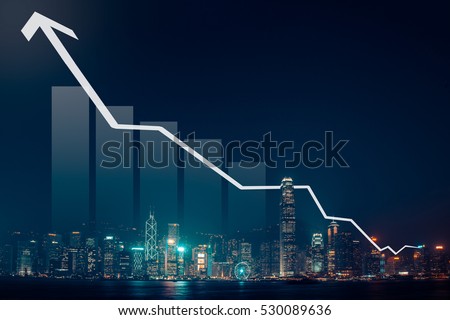Business growth concept with city scape background Royalty-Free Stock Photo #530089636