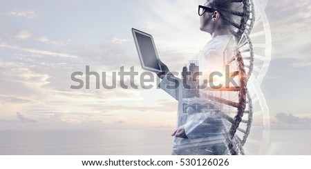 Innovative technologies in science and medicine . Mixed media Royalty-Free Stock Photo #530126026