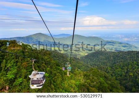 Cableway leading to Genting Highland in Kuala Lumpur, Malaysia Royalty-Free Stock Photo #530129971
