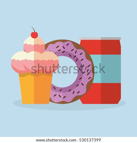 Ice cream and donut dessert design