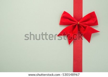 Decorative red ribbon and bow  