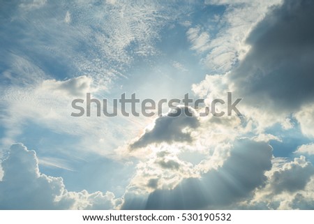 beautyful sky and cloud with light ray