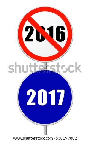 Round sign 2017 - New Year concept isolated on white background