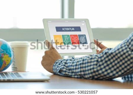 ACTION PLAN CONCEPT ON TABLET SCREEN