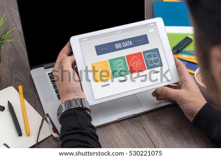 BIG DATA CONCEPT ON TABLET SCREEN