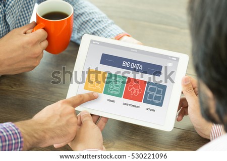 BIG DATA CONCEPT ON TABLET SCREEN