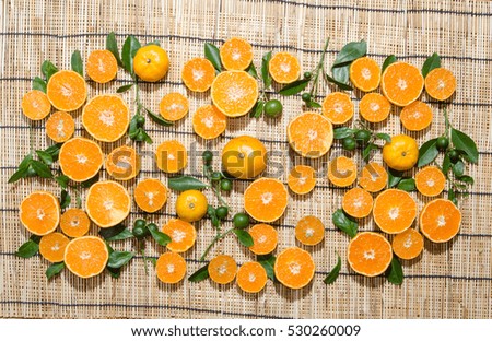 chinese oranges clear light in flat lay shot