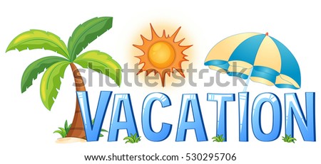 Font design with word vacation illustration