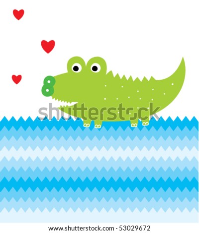 crocodile love in river