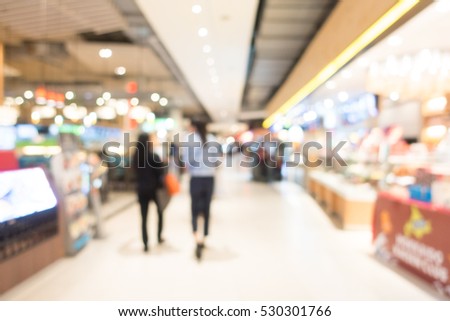 Abstract blur shopping mall and retail store interior for background