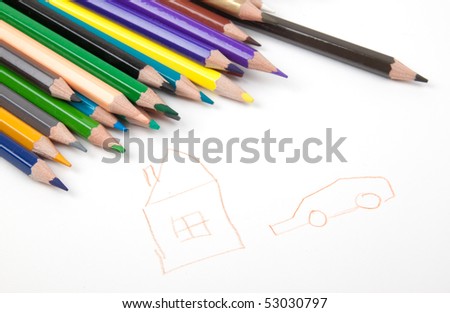 Color pencils with picture