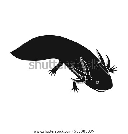 Mexican axolotl icon in black style isolated on white background. Mexico country symbol stock vector illustration.