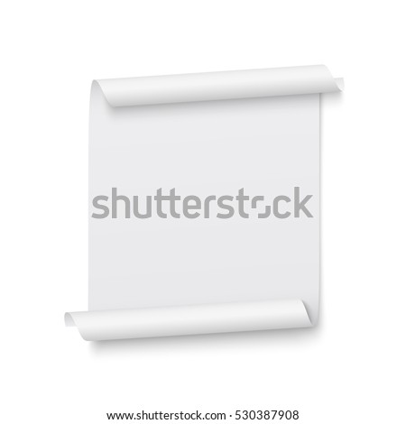 White ribbon. Banner. Poster. Paper scroll. Vector illustration. Royalty-Free Stock Photo #530387908