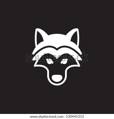 Wolf head icon vector, filled flat sign, solid pictogram isolated on black. Symbol, logo illustration