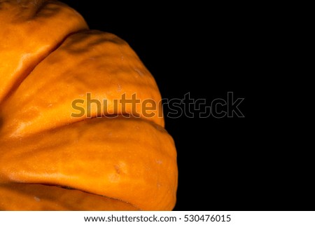 Small pumpkin on a black background