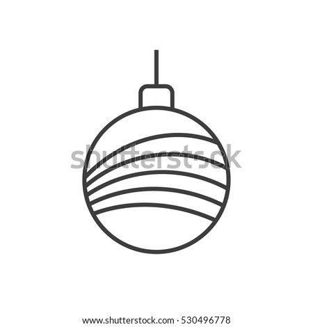 Christmas tree ball linear icon. Thin line illustration. Xmas tree bauble contour symbol. Raster isolated outline drawing
