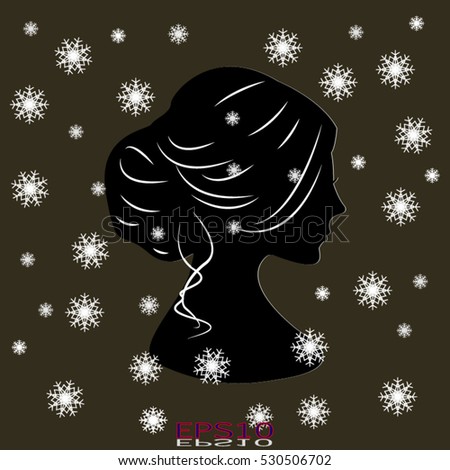 woman, girl, head, icon, vector illustration EPS 10