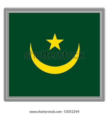 Flag of Mauritania with silver frame