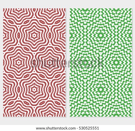 set of Abstract floral seamless pattern. geometry design. Vector. Texture for holiday cards, Valentines day, wedding invitations. red, blue, green color