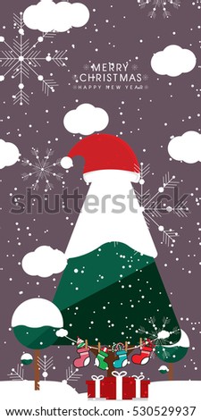 Merry christmas banner. Winter holiday background.  