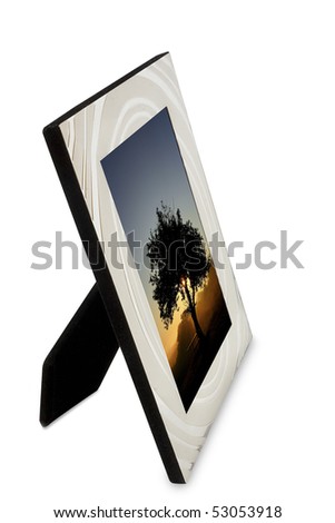Table photo frame isolated on white background